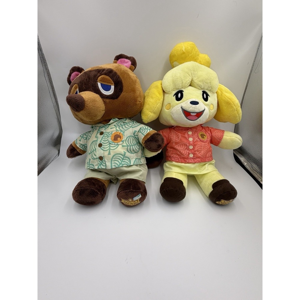 2 Build A Bear ANIMAL CROSSING New Horizons‎ Plush Lot Tom Nook + Isabelle BAB